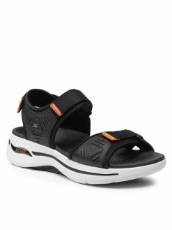 Ολοκαίνουργιο 👍 Skechers Άνδρες Σανδάλια Go Walk Arch Fit 🩴 Sandal 229020/BKOR Μαύρο ⌛