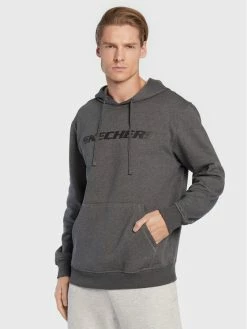 Νέος 🤩 Skechers Άνδρες Μπλούζες Χωρίς Φερμουάρ Μπλούζα Apparel Heritage MHD12 Γκρι Comfort Fit 🔥